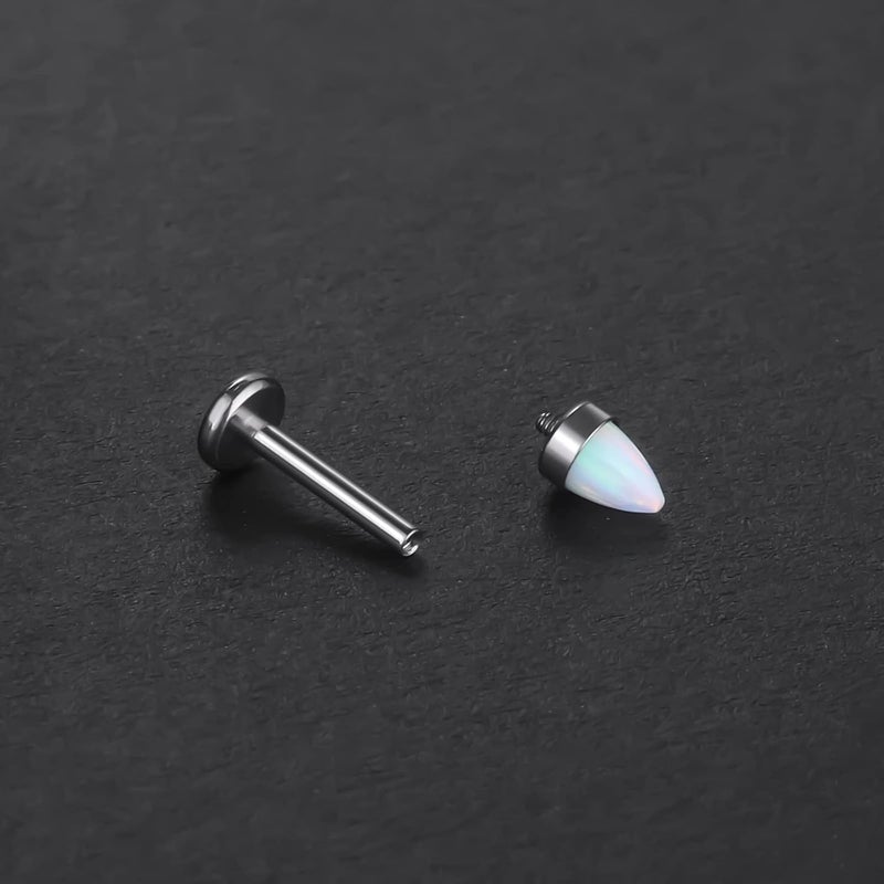 Xpircn Store 14G 16G 18G G23 Titanium Opal CZ Labret Monroe Lip Rings Studs Helix Cartilage Tragus Stud Piercing Jewelry, 1 Piece - Image 2